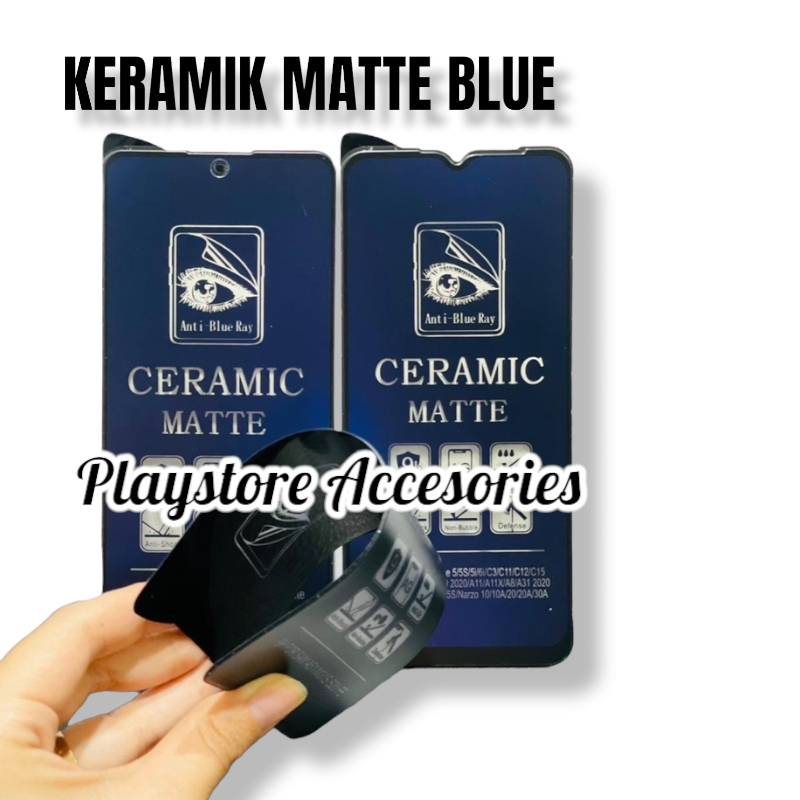 ANTIGORES SAMSUNG A03 / A03S / A03 CORE  - ANTI GORES KERAMIK MATTE BLUE ANTI RADIASI BLUE