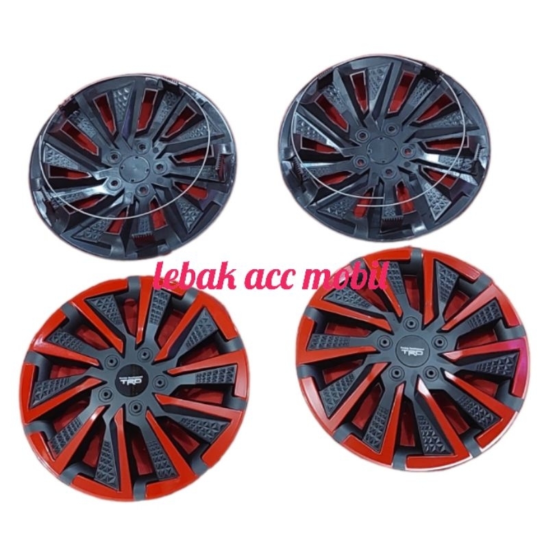 Dop velg / Dop roda mobil ring ban 14 / R14 model exo merah hitam