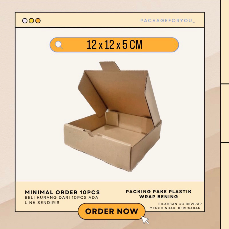 

Kardus Die Cut 12×12×5 - Dus Kardus Kue Roti Pizza Hampers Baju Murah