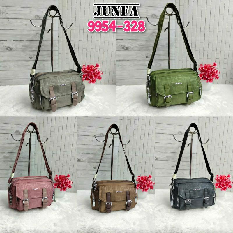 BISA COD Tas wanita selempang junfa mini parasut embos 9954-328 kualitas original