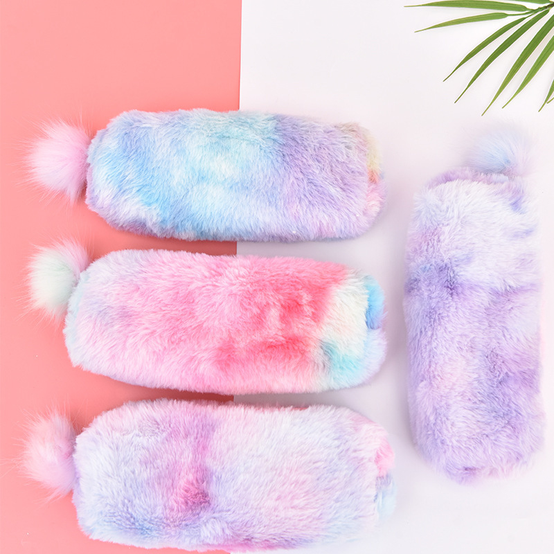 

Tempat Pensil Plush Warna Pastel Cotton Candy Bulu Halus Lembut Premium