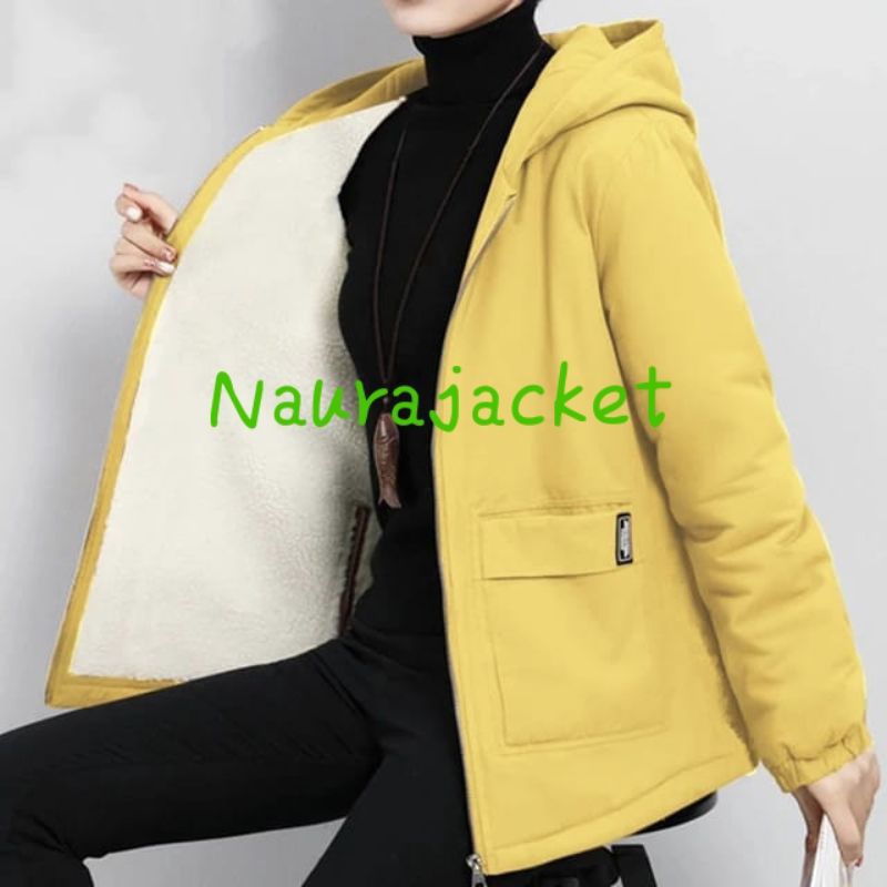 Jaket tebal wanita/ jaket winter beludru tebal wanita/jaket beludru lembut wanita/jaket Hoodie wanit