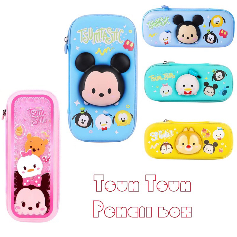 tsum tsum pencil box kotak pensil disney stationary disney squishy pencil cas