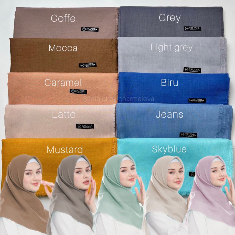 Saudia Rawis Segiempat dengan Katun Berkualitas 40 Warna
