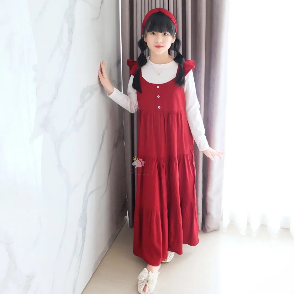 SYAKILA- BILQIS DRESS SET OVERAL+MANSET GAMIS ANAK
