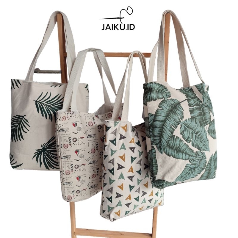JAIKU Totebag Kanvas Premium Canvas Bag Handmade size 35x40cm - CJ02