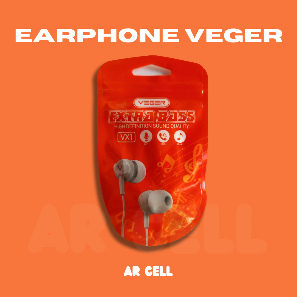 Earphone Veger Extra Bass | Headset Veger VX1 Original