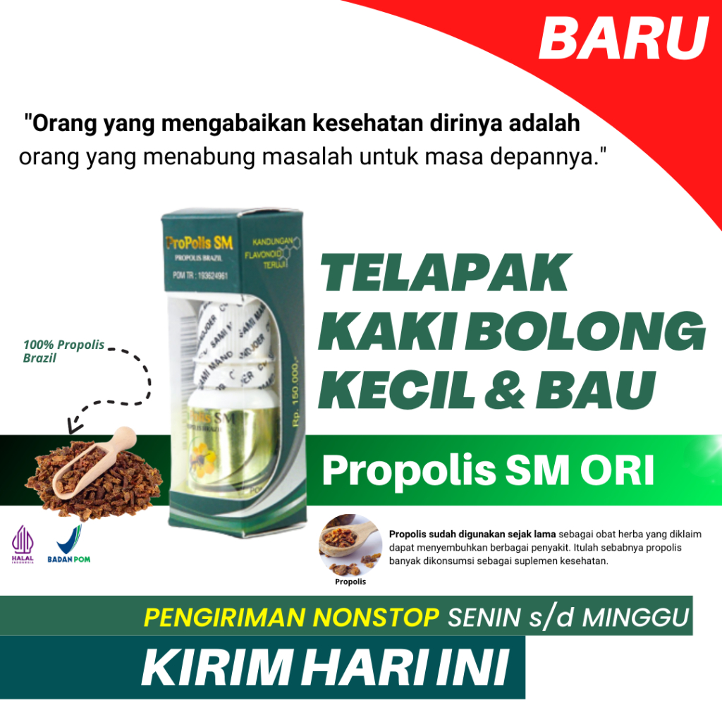 Obat Telapak Kaki Berlubang Kecil Kecil dan Bau Tidak Sedap Rayapan Propolis SM ORI