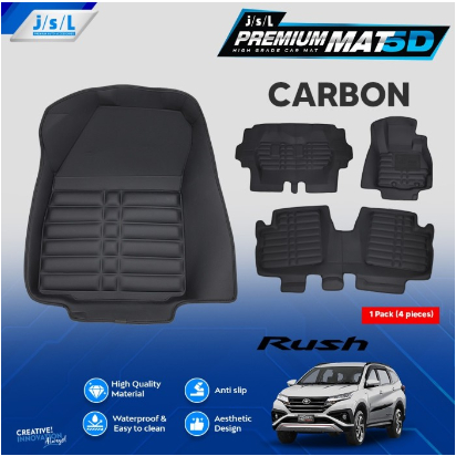 All New Rush Terios Karpet 5D JSL Mat Model Carbon