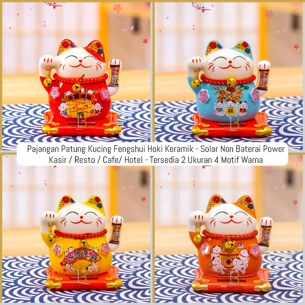 Patung Pajangan Boneka Kucing Hoki Hokki Hoky Lucky Fortune Cat Supply Maneki Neko Maneko Neki Rejek