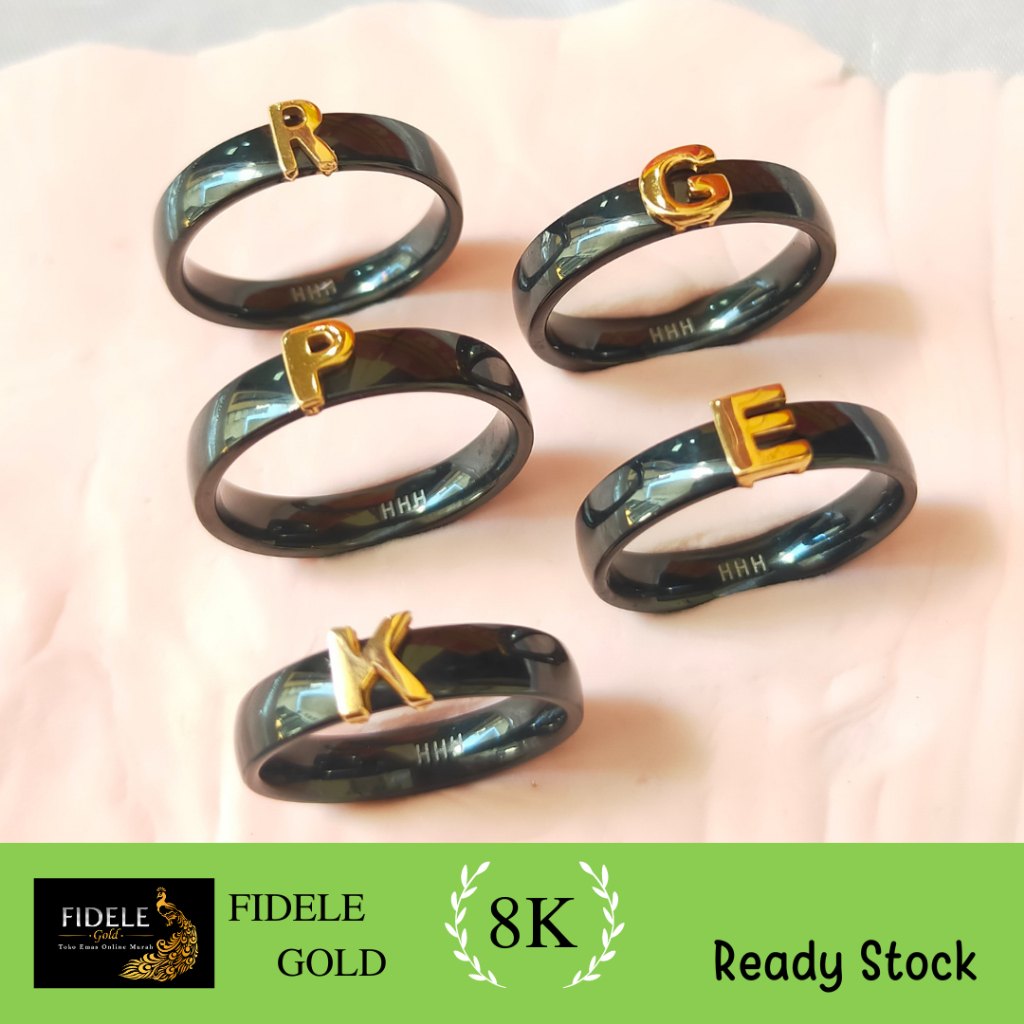 Cincin keramik huruf abjad fashion toko emas surabaya 375