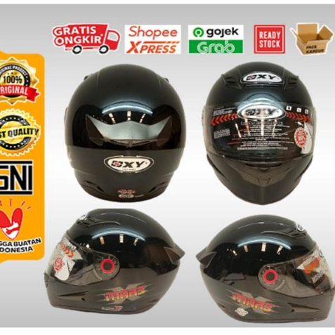 Helm Full Face Oxy Mars Solid Black