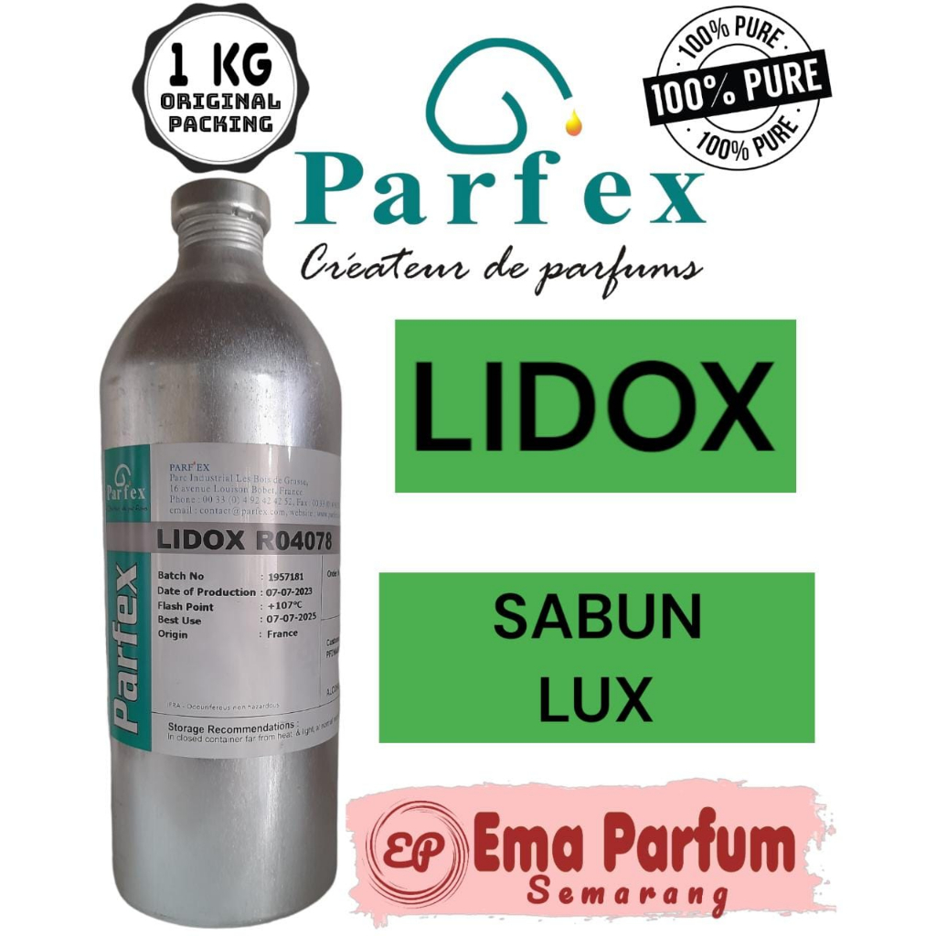 (1 KG) LIDOX BY PARFEX KEMASAN SEGEL 1 KG,SEARAH SABUN IUX,BIBIT PARFUM MURNI 100%