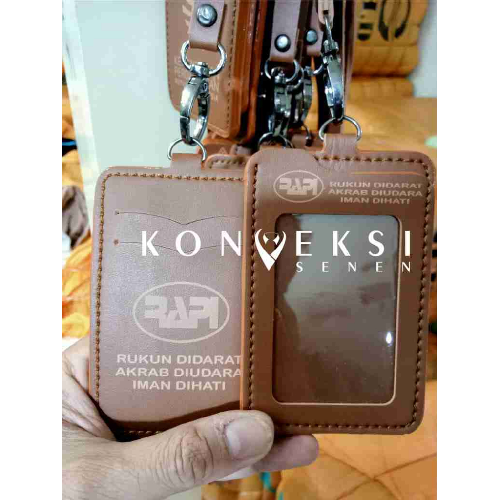 

gantungan kulit id card lanyard name tag RAFI tempat kartu | lanyard RAFI