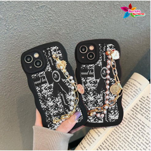 GC44 GC53 CASE CASING SOFTCASE SILIKON WAVY WAVE AESTETHIC RANTAI MUTIARA GRIP FOR REALME C11 C12 C25 NARZO 20 C15 C17 7I C20 NARZO 50I BB8741