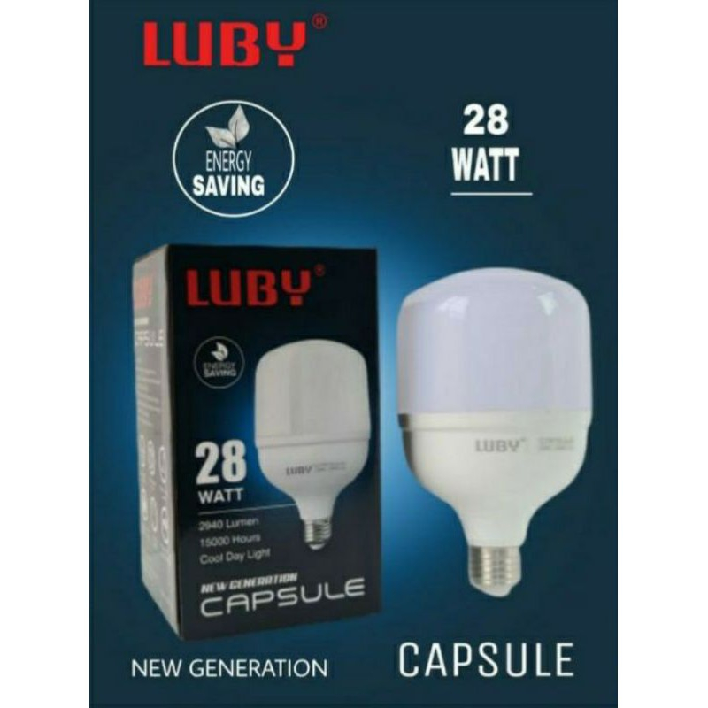 Lampu LED 28 Watt Capsule Merk Luby Cahaya Putih - Bohlam Lampu LED Luby  28watt