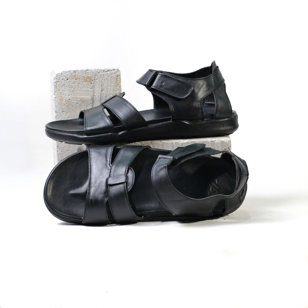 Sepatu Sendal Pria Casual Kulit Asli  sandal tali||sandal sepatu||sandal knip pria kulit 100% kualit