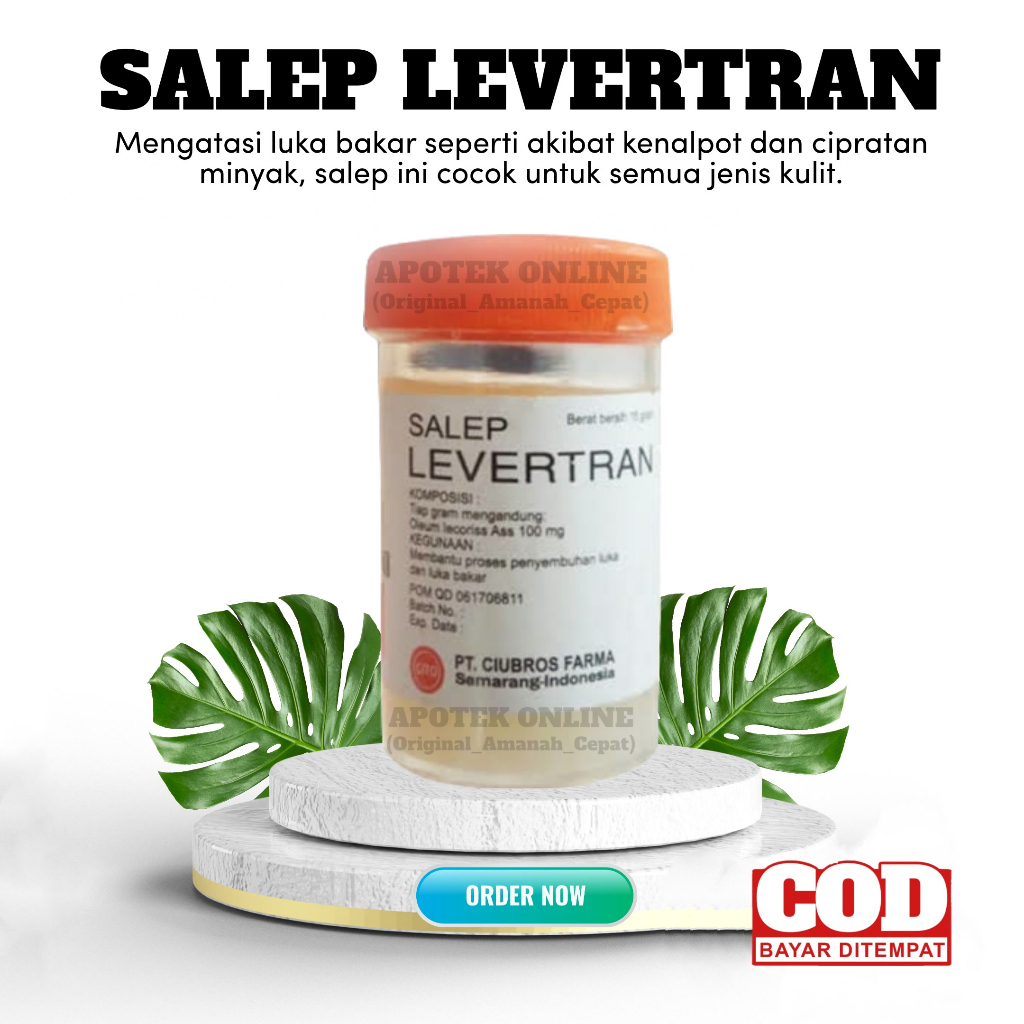 Salep Levertran 15gr 100% ORI - Salep Luka Bakar 15gr - Levertran Cream Cito