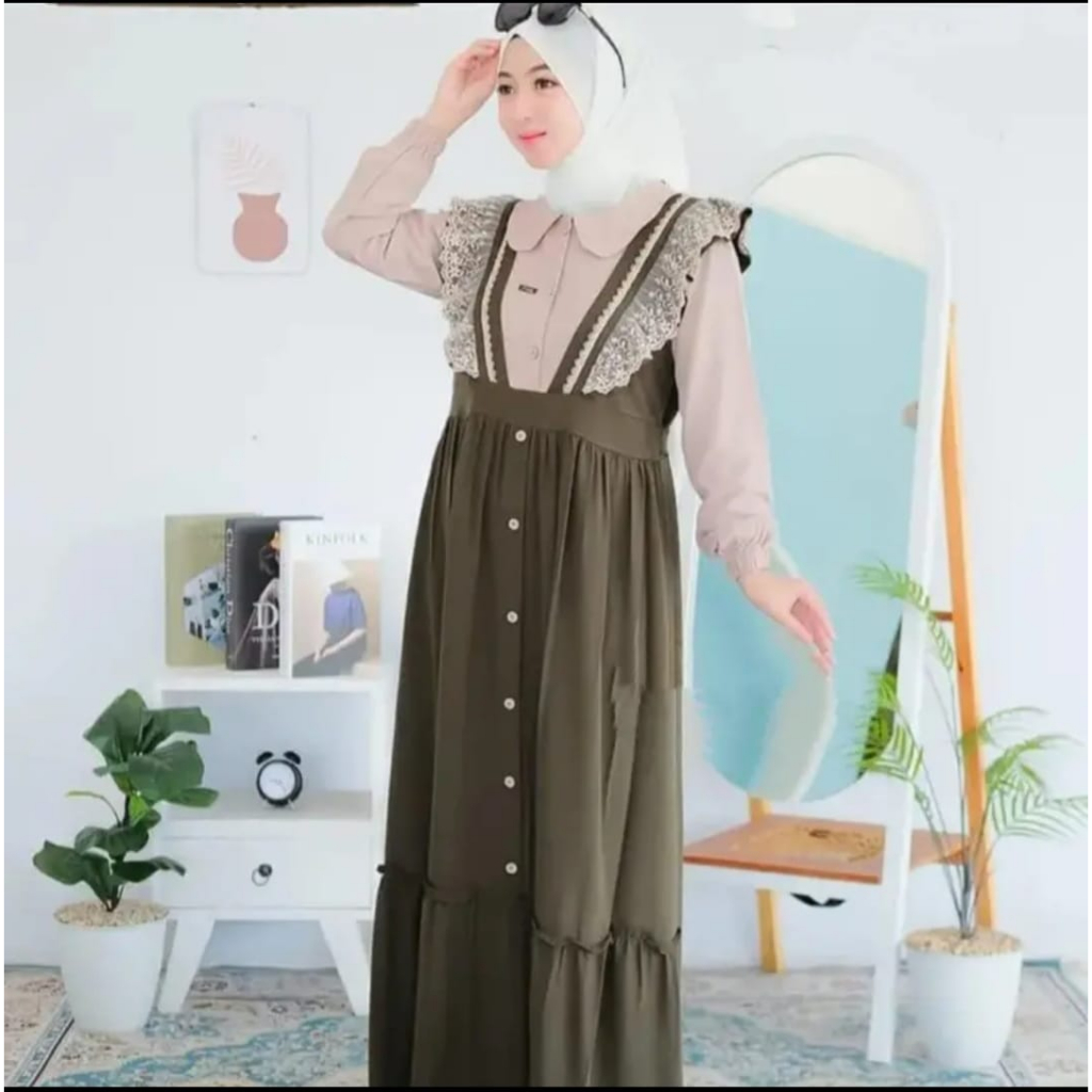 Lirra Dress Gamis Crinkle Airflow Model Terbaru Best Seller Long Dress COD