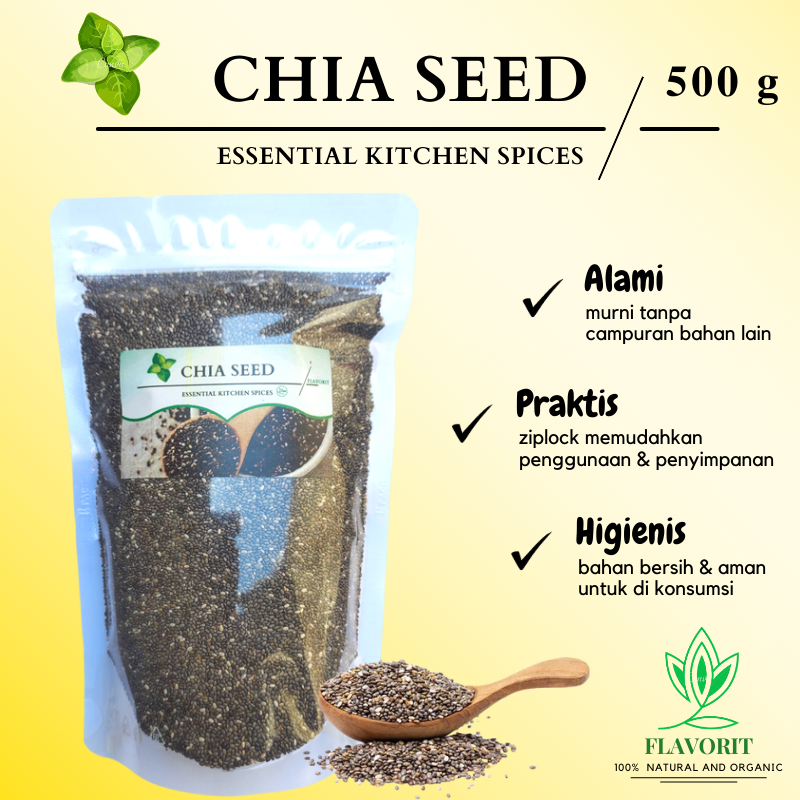 

Chia Seed 500gr Biji Chia Seeds Organik Premium Black Chia Seed Untuk Diet Original Natural