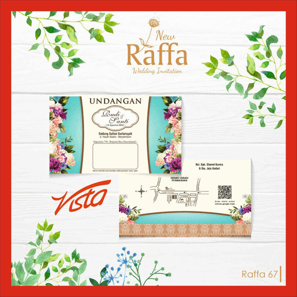 Undangan pernikahan blangko raffa 67 wedding simple murah