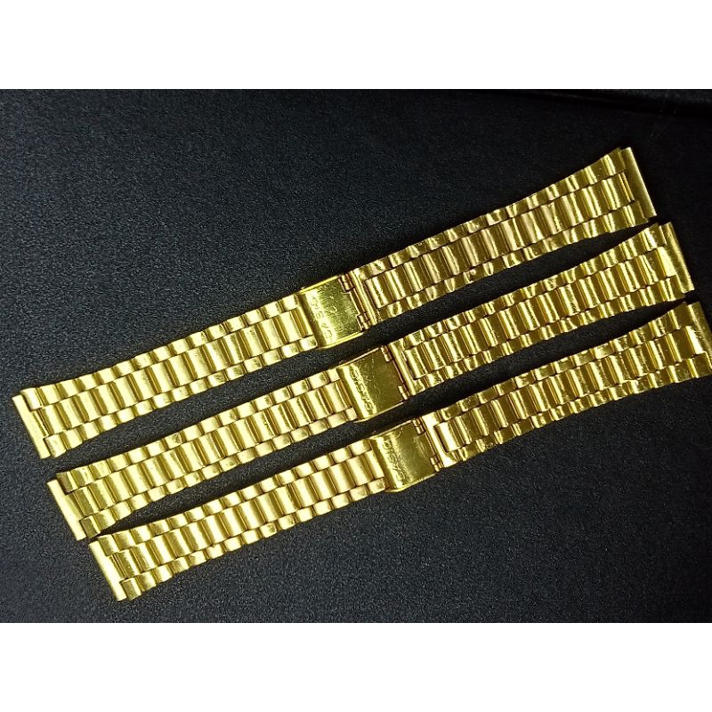Rantai jam tangan Casio gold 18 mm wanita