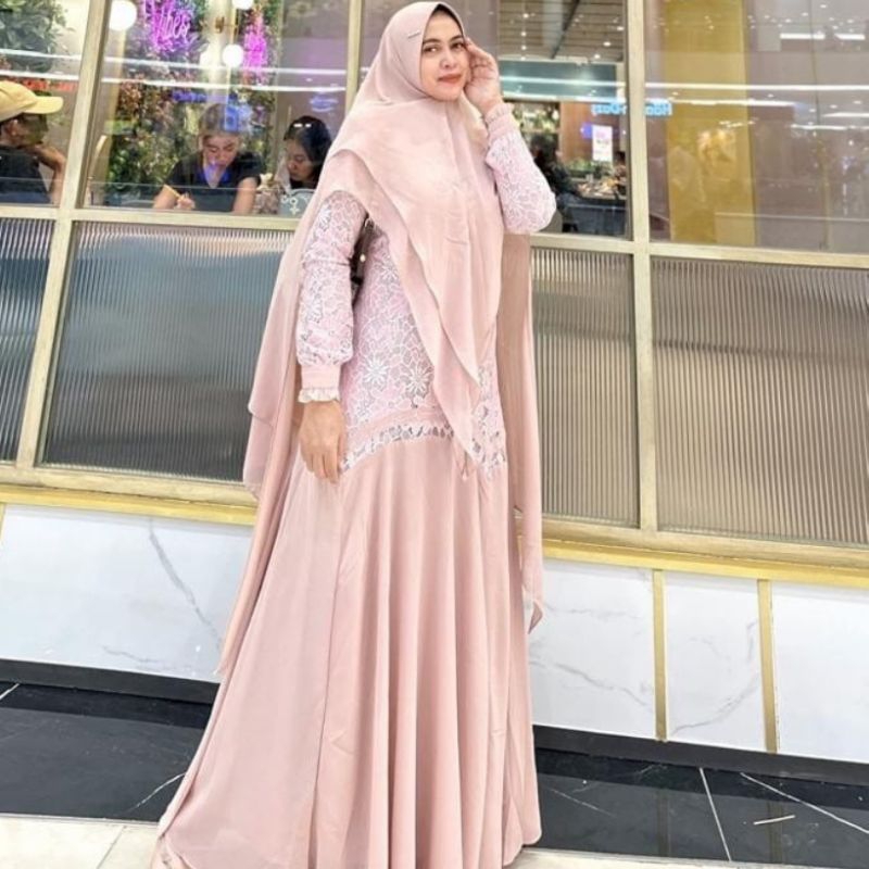 syari brukat | gamis set khimar by qilbil