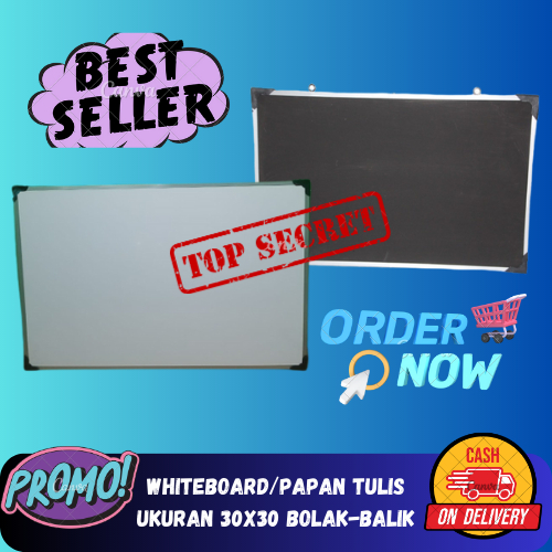 

WHITEBOARD 30X30 PAPAN TANPA PENGHAPUS & SPIDOL