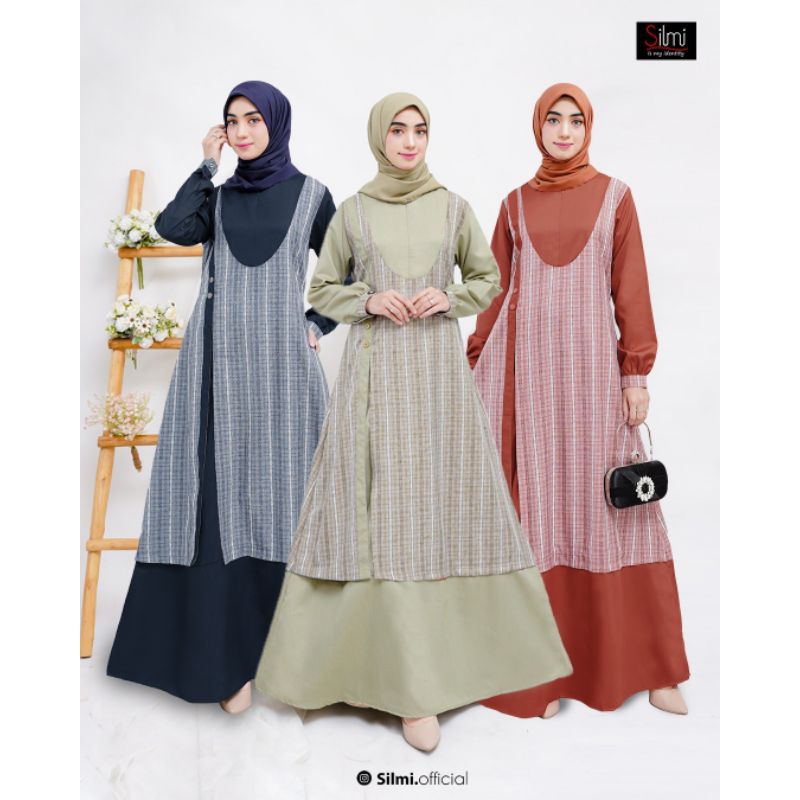 Asmara Dress by Silmi | Gamis Asmara | Gamis Silmi Terbaru | Gamis Elegan | Gamis Kondangan | Gamis 