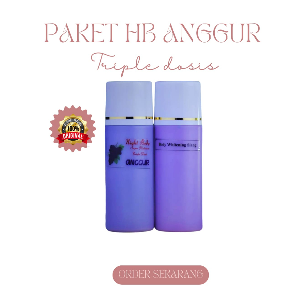 Satu Paket Hb Anggur Platinum Siang Dan Malam Hb Anggur Whitening Hb anggur Clube