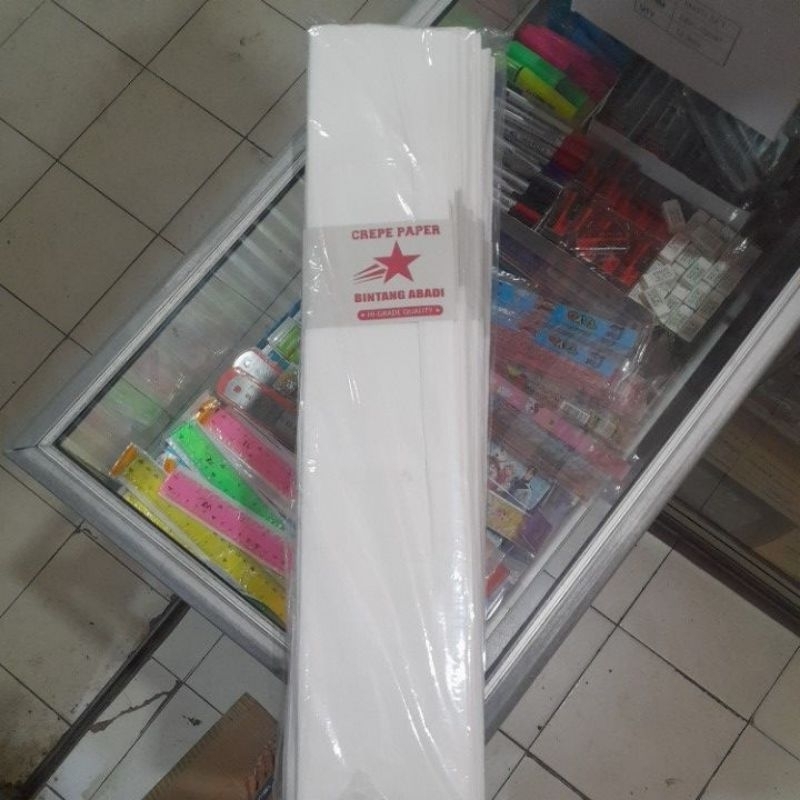 

kertas krep crepe paper putih ter-MURAH bintang abadi