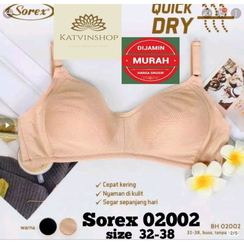 Bh Sorex 02002 quick dry busa tipis tanpa kawat