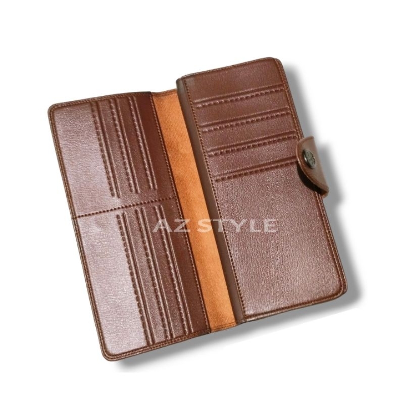 RB Dompet Pria Panjang Model Kancing Dompet Kulit Sintetis Terbaik