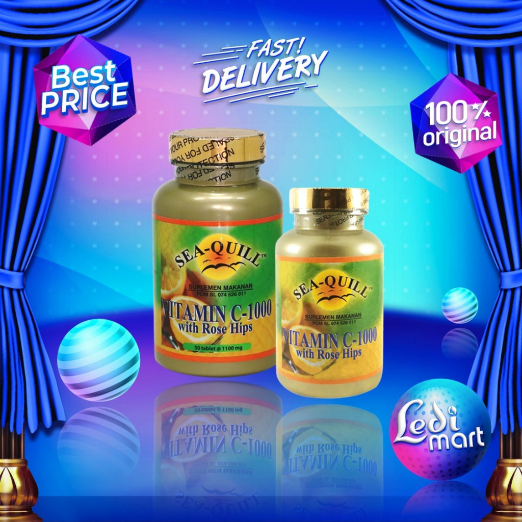 Sea-Quill Vitamin C 1000 Isi 30s & 50s | Sea Quill | Seaquill | Vitamin Daya Tahan Tubuh | Ledi