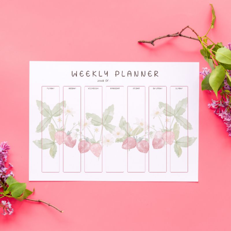 

Planner Weekly Desain Korean Strawberry Dreamdigger Kertas Tebal Bisa Custom