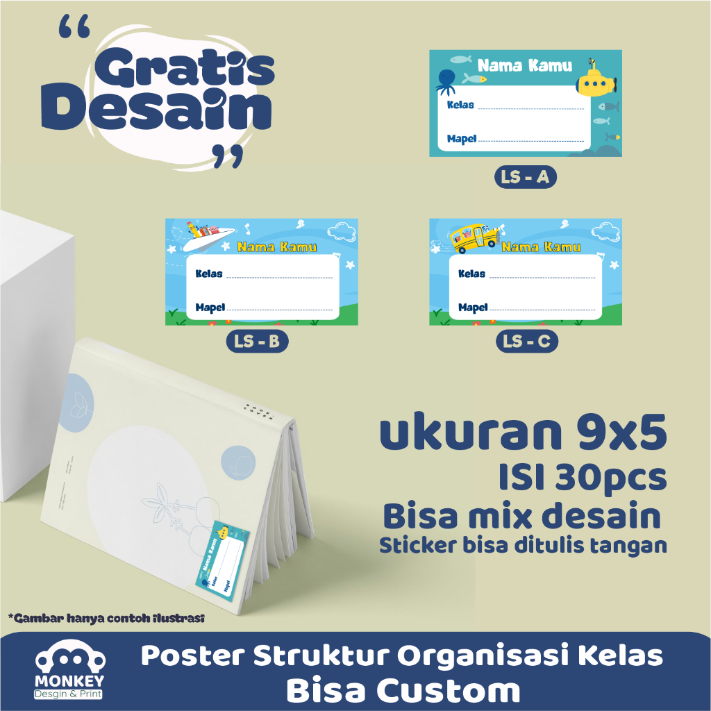 

Stiker Sticker Nama Buku Pelajaran Sekolah Anak bisa Custom