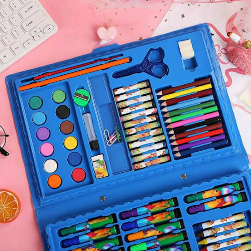 

Pensil Warna Set isi 86 Pcs - Stationery Set Pensil Crayon Cat Air Menggambar - Perlengkapan Sekolah Anak