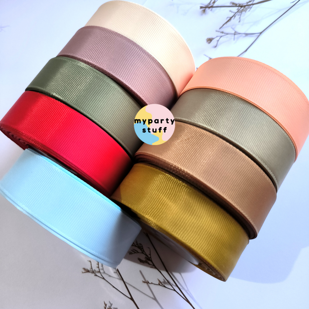 

[1 Yard/90 cm] Pita Grosgrain 1 inch / Pita Kado Hampers Hadiah ukuran 2,5 cm Gros Grain 25mm