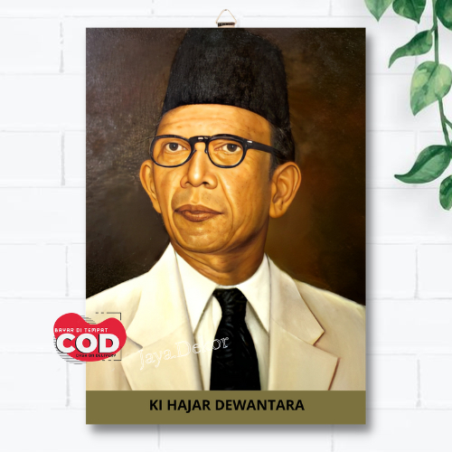 Hiasan Dinding Foto Poster  KI HAJAR DEWANTARA A3+ Pahlawan Indonesia - Walldecor poster Pahlawan Na