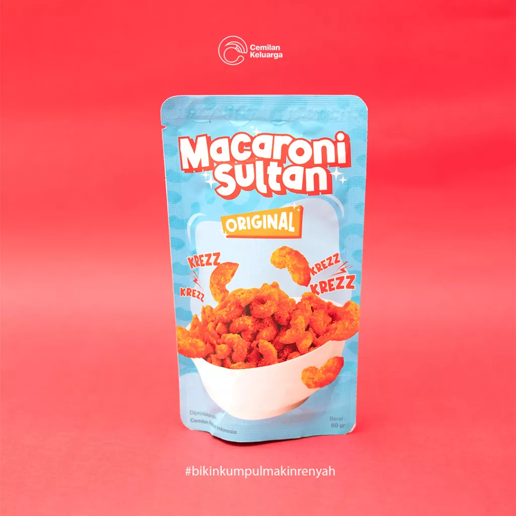 

Macaroni Sultan Rasa Original (50 gram) Jajanan Viral Renyah Gurih Cemilan Kekinian Snack Keluarga Indonesia