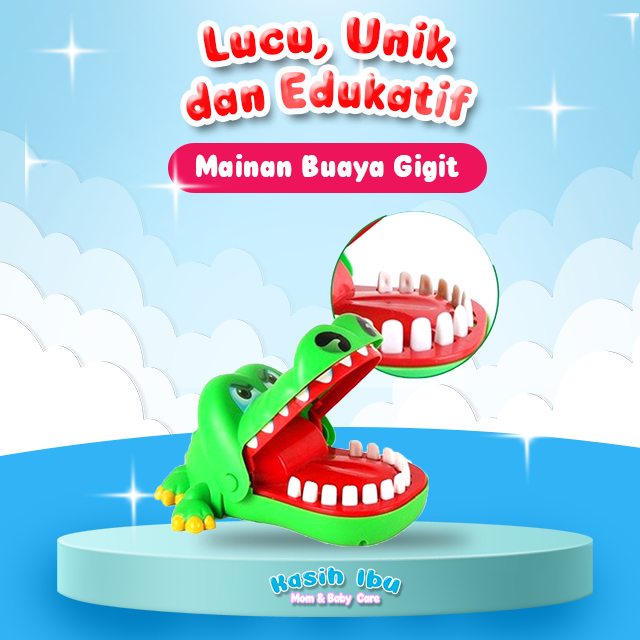Mainan Buaya Gigit Anak Lucu Menarik Kreatif Aman Halus Edukatif Mainan Gigit Buaya Crocodile Mainan