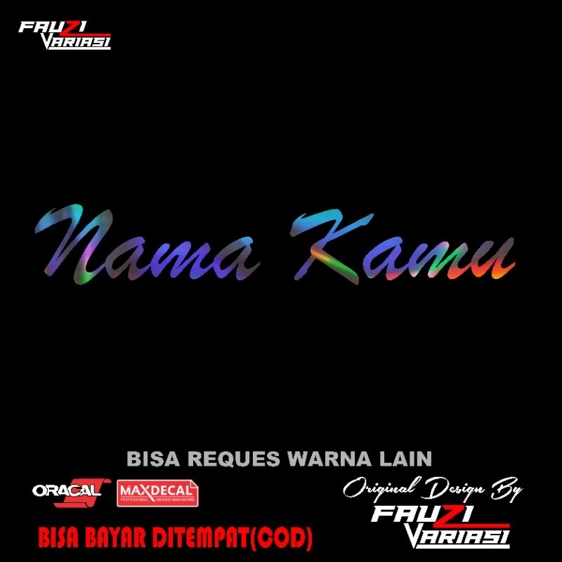 

STIKER CUTTING NAMA/ STIKER NAMA (TANPA MINIMAL ORDER)