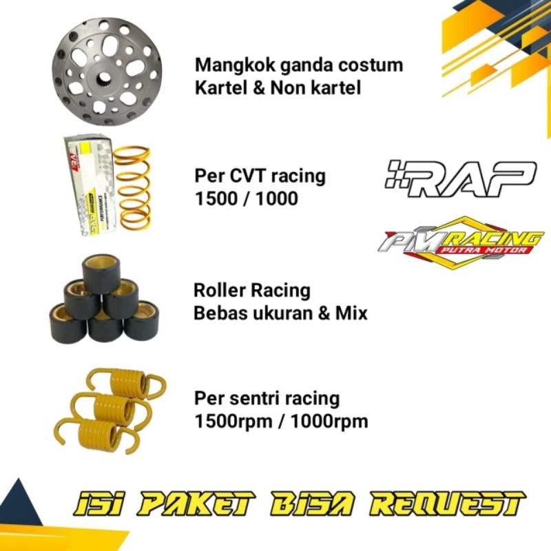 PAKET UPGRADE KIRIAN CVT BEAT FI SCOOPY FI BEAT POP BEAT street ANTI GEREDEG