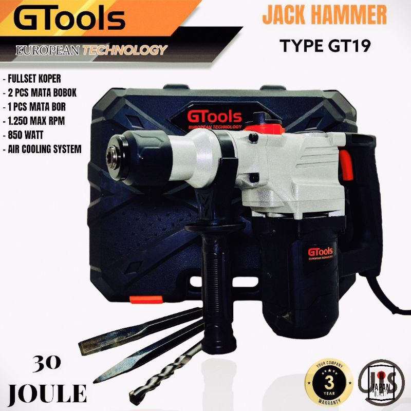 MESIN BOBOK BETON GTOOLS EROPA GT19 HAMMER DRILL BOR TEMBOK JACK HAMMER