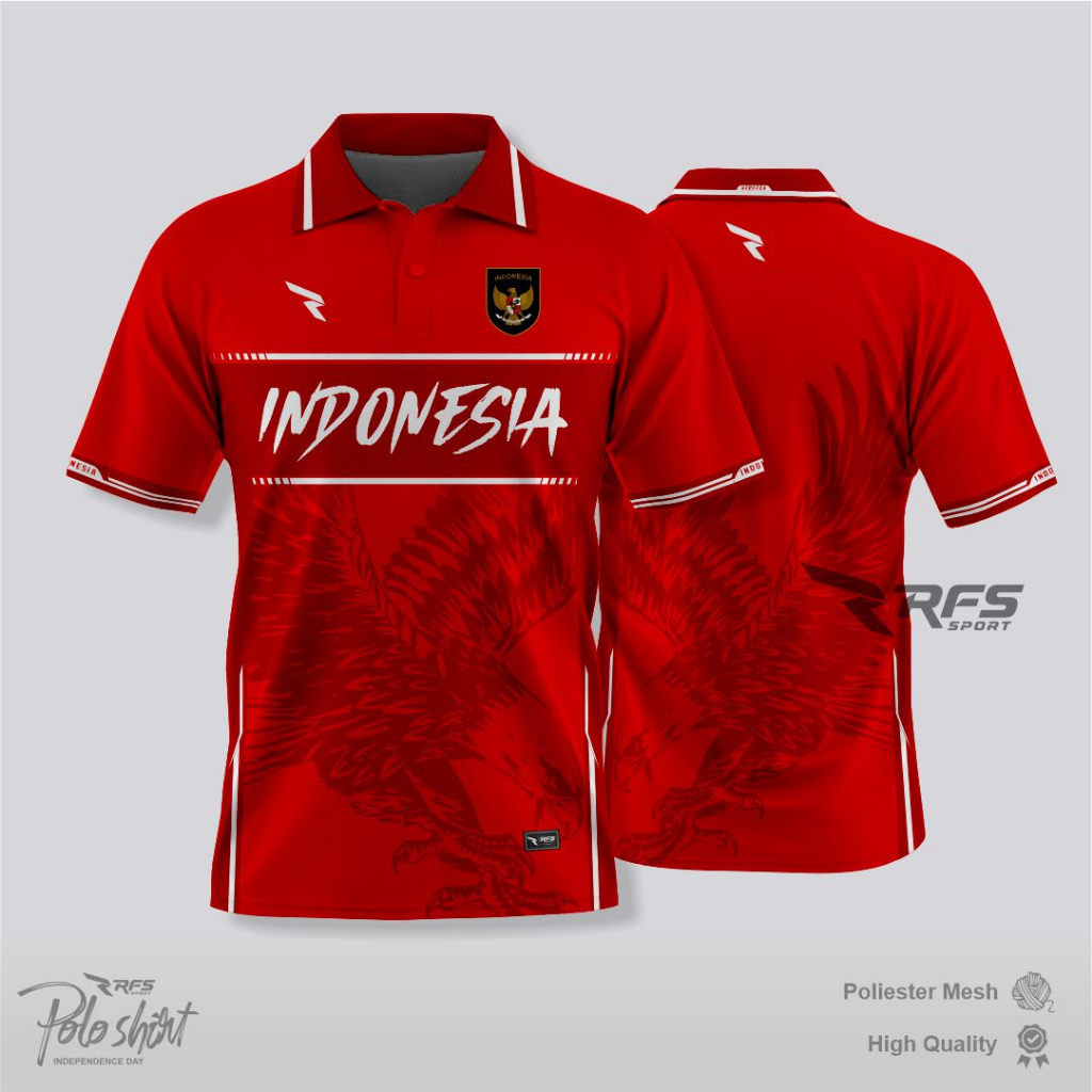 Rfs sport Jersey kaos Polo Indonesia Polyester - Atasan Baju Dewasa