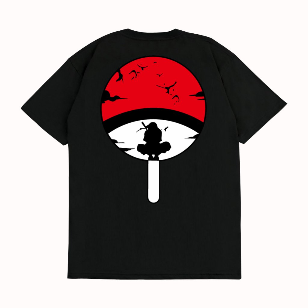 KARIMAKE Kaos Baju T Shirt Distro Unisex Gambar Anime NARUTO ITACHI UCHIHA Logo