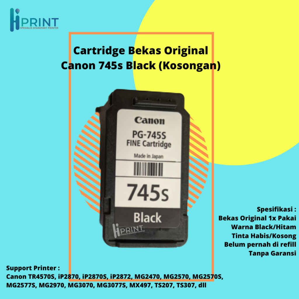 Cartridge Original Bekas Canon Small PG745S CL746S PG 745s CL 746s Kosongan, Cartridge Printer Canon