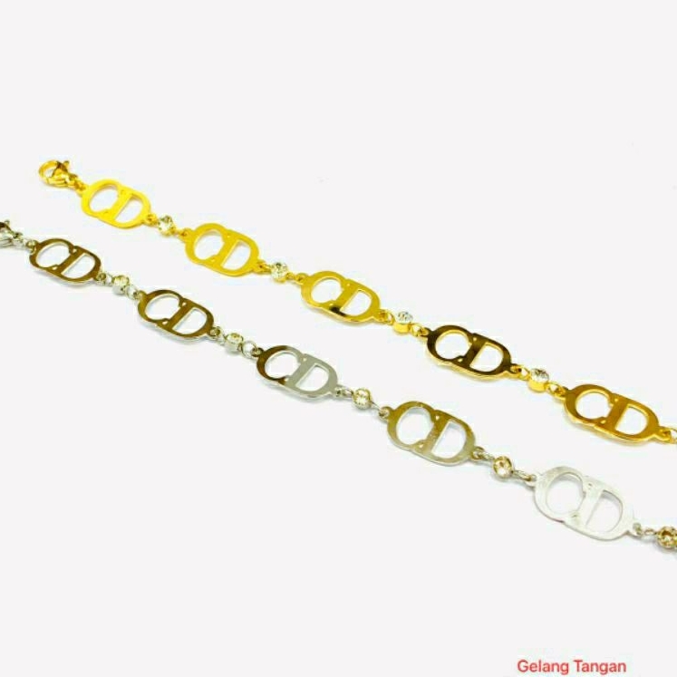 Gelang Tangan CD Titanium Asesoris Fashion Wanita Stainlees Steel Premium