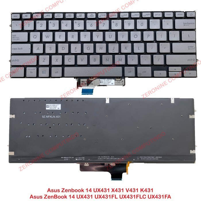 Keyboard Asus ZenBook 14 UM431 UM431D UM431DA UM431DA-BH5149 Backlight