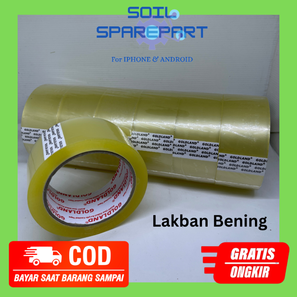 

GoldLand Lakban Bening OPP 1 DUS Besar Jumbo 45mm x 90 Yard Isolasi Selotip Premium SUPER REKAT ANTI PUTUS